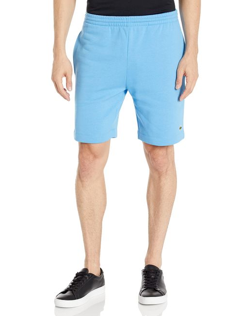 Lacoste Blue Organic Brushed Cotton Fleece Shorts Core for men