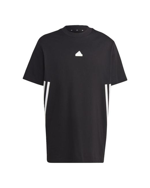 Adidas Black Future Icon 3 Stripes T-shirt for men