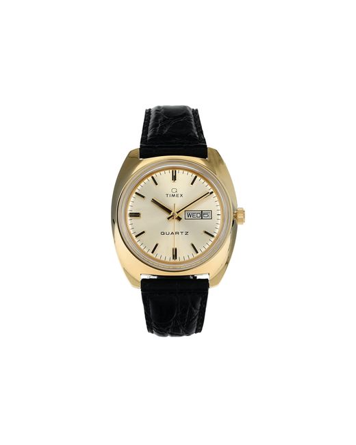Timex Q 1975 Reissue Day-date 38mm Stainless Steel Automatic Leather ...