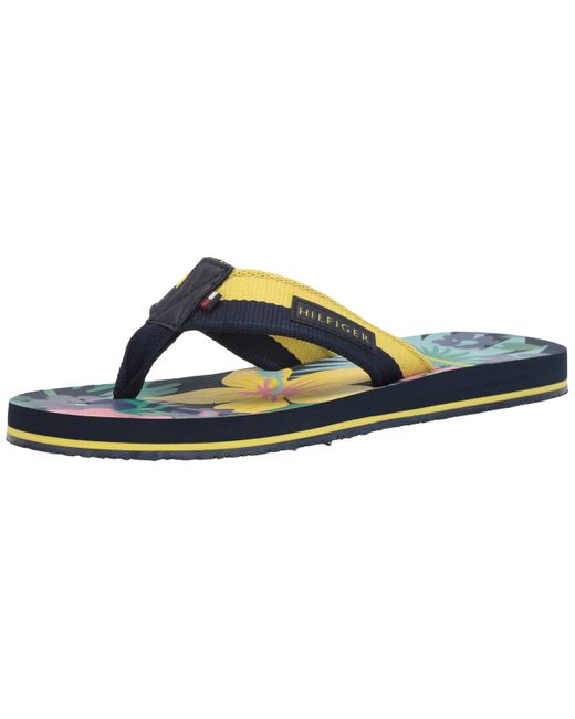 tommy hilfiger yellow slides