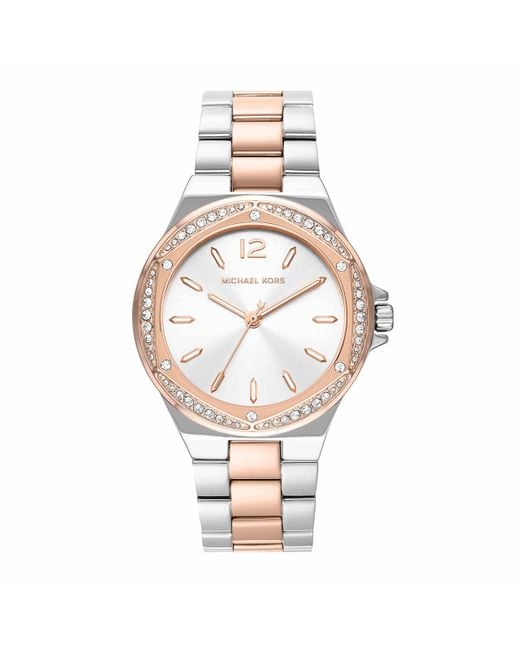 Michael Kors Lennox Quartz Watch With Stainless Steel Strap in Rose ...