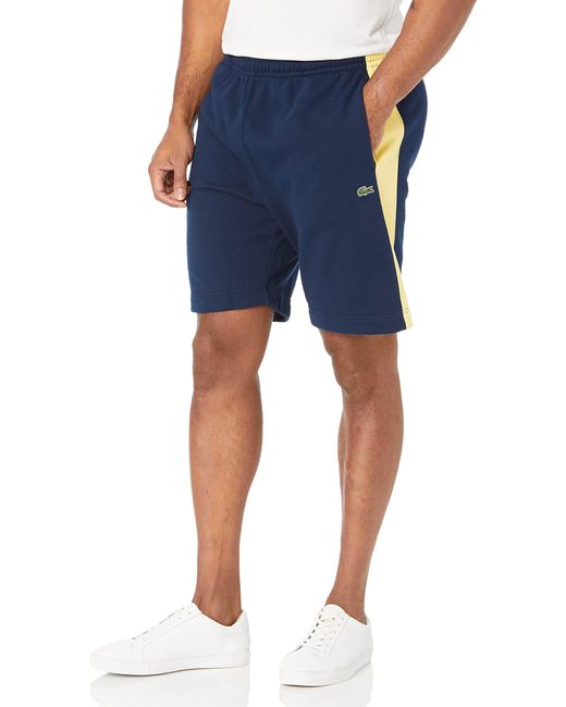 Lacoste Blue Side Strip Fleece Shorts for men