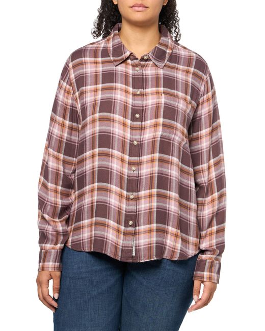 Lucky Brand Red Cloud Boyfriend Flannel Shirt