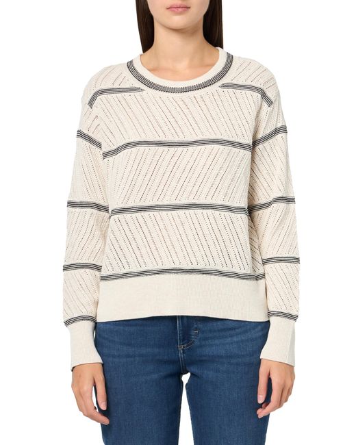 NIC+ZOE Natural Nic+zoe Pointelle Stripe Sweater
