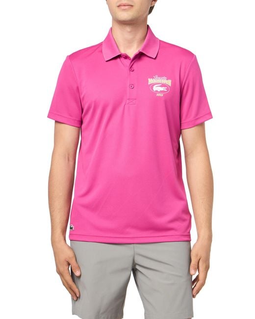 Lacoste Pink Regular Fit Miami Open Graphic Polo for men