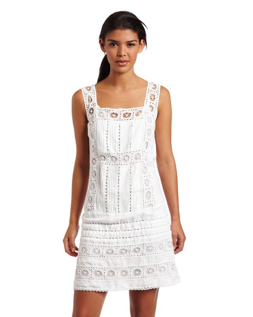 Lucky Brand White Palma Lace Shift Dress