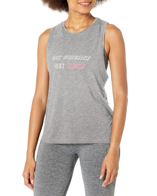 Juicy Couture Gray Performance Sport Logo Tank
