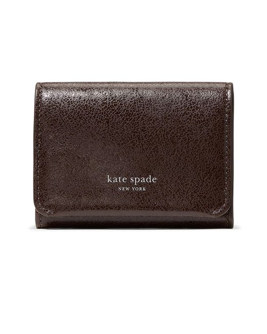Kate Spade Black Halo Glazed Leather Card Case Trifold Wallet