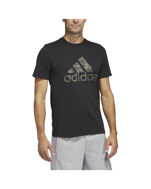 adidas Mens Sportswear Camouflage Short Sleeve Logo T-shirt T Shirt in  Black for Men | Lyst
