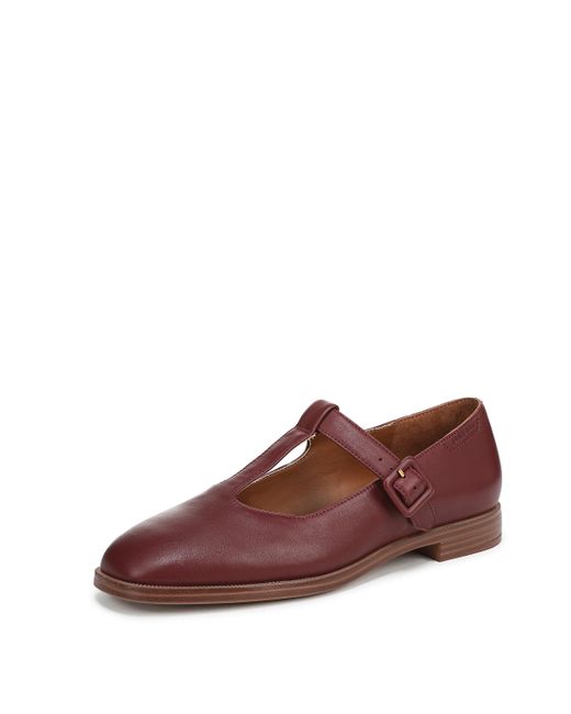 Franco Sarto Brown Kenley Mary Jane Flat Bordo Red Leather 5.5 M