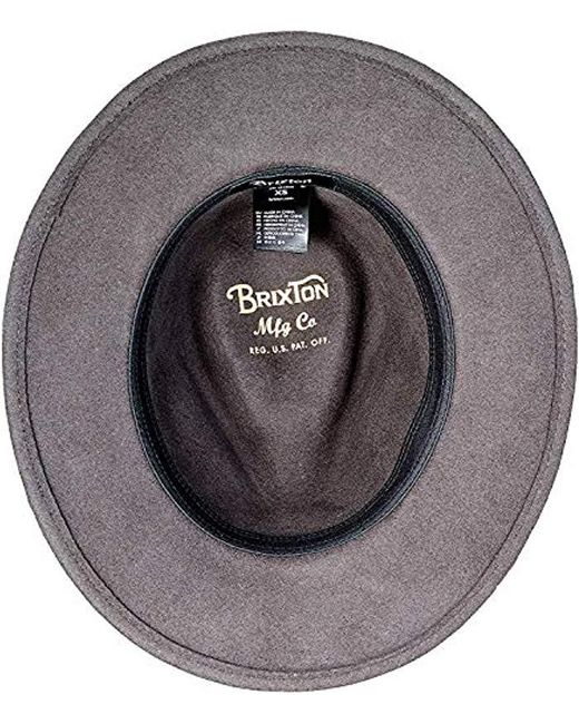 brixton coleman fedora washed black