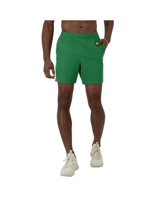 Champion , Purpose, Water Resistant Sports, Swim Shorts For , 6", Road Sign Green/royal Gold Overlap Logo, Large for men