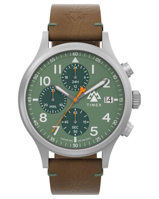 Timex Analog Quarz Uhr mit Leder Armband TW2W16400JR in Green für Herren