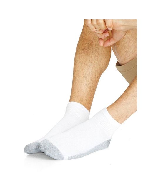 Hanes White `s Ankle Socks for men