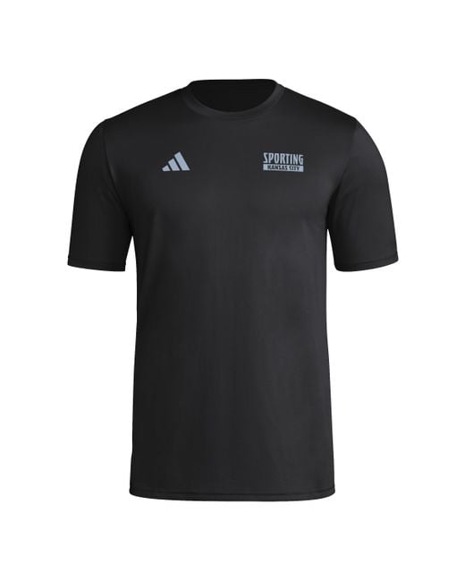 Adidas Black Standard Local Warp Pre-game Short Sleeve T-shirt for men