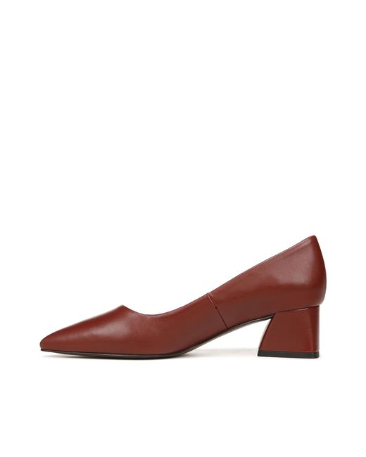 Franco Sarto Brown S Racer Pointed Toe Block Heel Pump Claret Red Leather 5 M