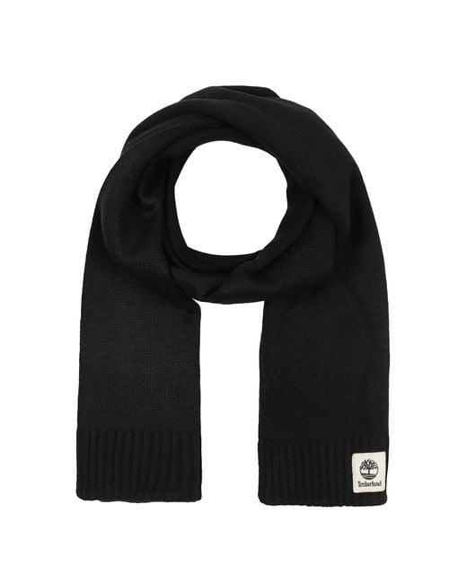 Timberland Black Sold Scarf With Tonal Label