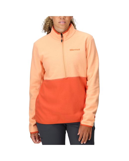 Marmot Orange Rocklin 1/2 Fleece Jacket