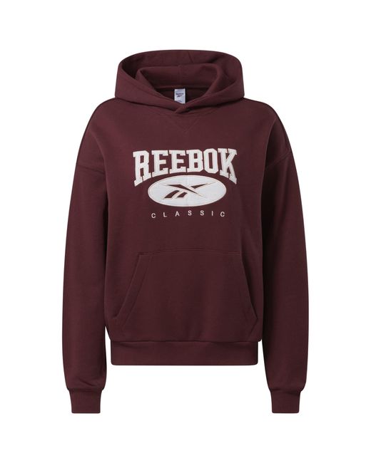 Reebok Red Natural Dye Big Logo Hoodie Sweatshirt