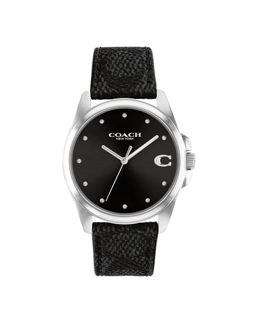 COACH Black Greyson Watch | Water Resistant | Quartz Movement | Elevating Elegance For Every Occasion(model 14504112)