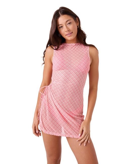 Roxy Women's Pink Mesh Beach Cover Up Dress - www.disolcolor.com Roxy Women's Pink Mesh Beach Cover Up Dress - www.disolcolor.com