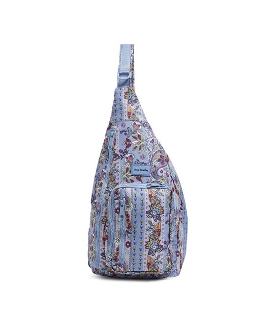 Vera Bradley Blue Recycled Lighten Up Reactive Sling Backpack