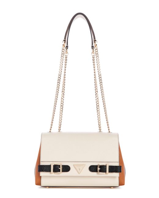 Levante Convertible Xbody Flap Bag Cognac Multi di Guess in Natural