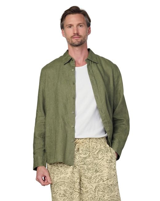 Joe's Jeans Green Jeans Jakob Linen Shirt for men