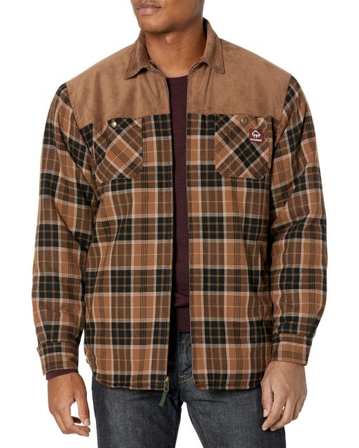 Wolverine Brown Marshall Sherpa Lined Zip Shirt Jac for men