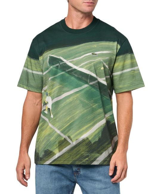 Lacoste Men's Green Classic Fit Tennis Player Graphic T-shirt