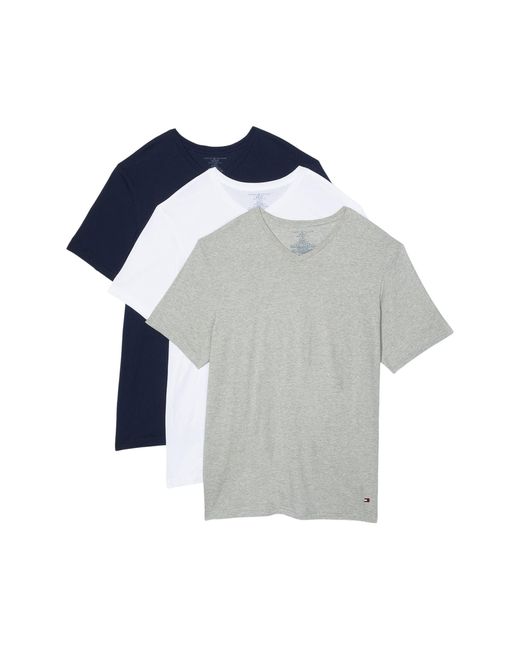 Tommy Hilfiger Blue Undershirts 3 Pack Cotton Classics V-neck T-shirts for men