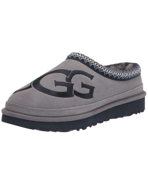 UGG Suede Tasman Logo Slipper in Metal/Dark Sapphire (Gray) for Men Lyst