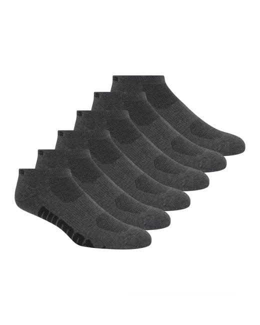 PUMA Mens 6 Pack Low Cut Workout And Training Socks in Gray for Men | Lyst