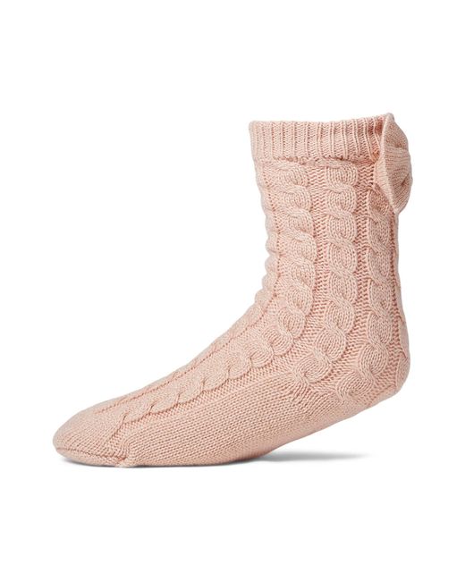 Ugg Pink Laila Bow Fleece Lined Socks