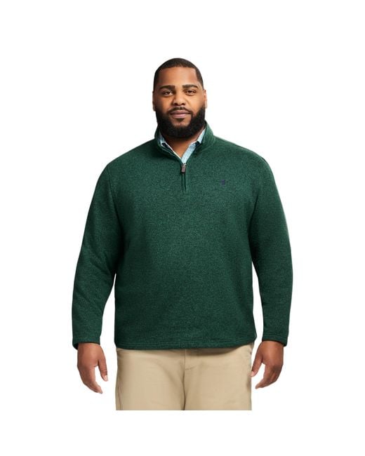Izod Green Big And Tall Thermosoft Quarter Zip Sweater Fleece Pullover for men