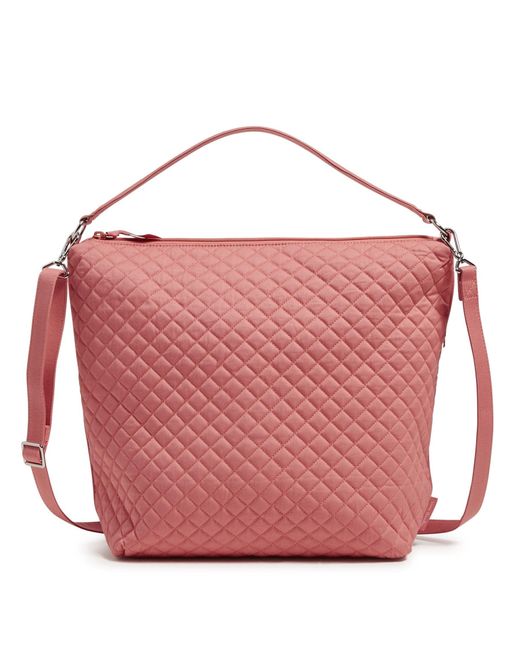 Vera Bradley Pink Cotton Oversized Hobo Shoulder Bag