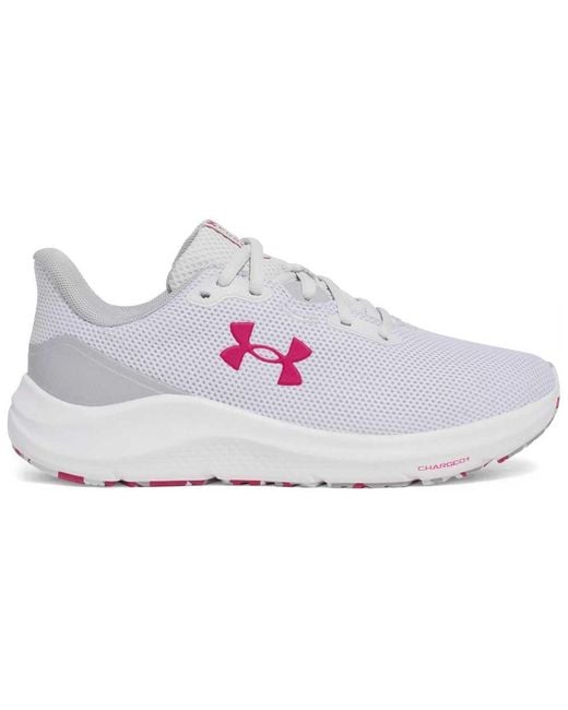 Under Armour Gray Pursuit 4 Running Shoes Distant Mod Shaded Fuchsia