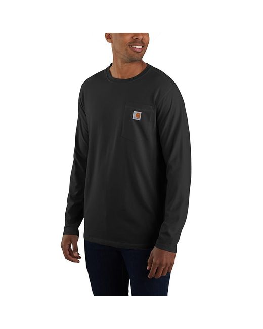 Carhartt Black Force Relaxed Fit Midweight Long-sleeve Pocket T-shirt for men