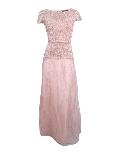 adrianna papell rose gold dress