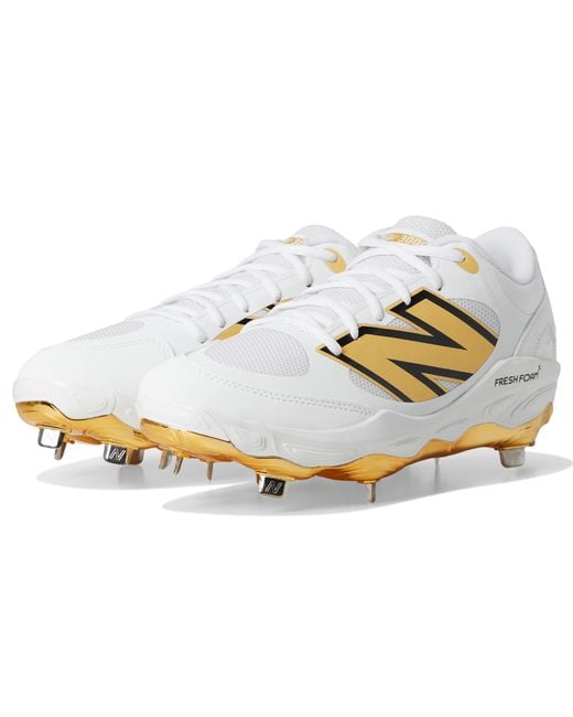New Balance White Fresh Foam X 3000 V7 Baseball Shoe for men