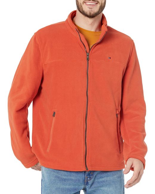 Tommy Hilfiger Orange Lightweight Breathable Waterproof Hooded Jacket for men