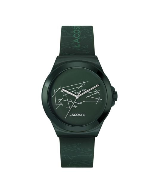 Orologio con Movimento al Quarzo a Tre Lancette Per Uomo e Donna Collezione NEOCROC con Cinturino in Silicone Verde di Lacoste in Green da Uomo