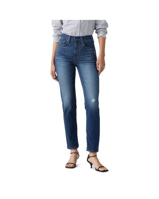 Levi's Blue 724 High Rise Straight Jeans