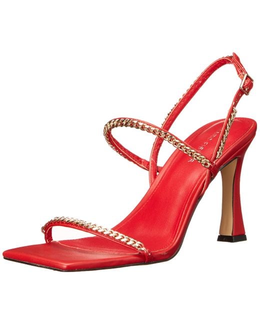Marc Fisher Droid Heeled Sandal in Red | Lyst