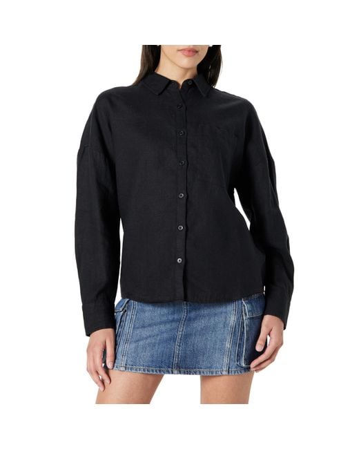 The Drop Black Avila Classic Linen Button Down Shirts
