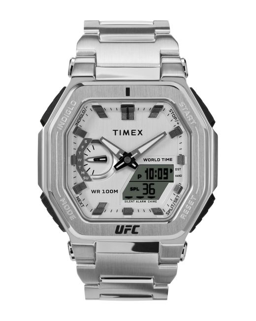 Timex Gray Silver-tone Bracelet Silver-tone Dial Silver-tone for men