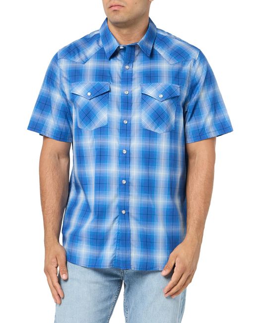 Pendleton Blue Short Sleeve Bishop Shirt for men