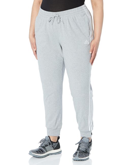 adidas Cotton Standard Essentials 3-stripes Pants in Gray - Save 53% | Lyst