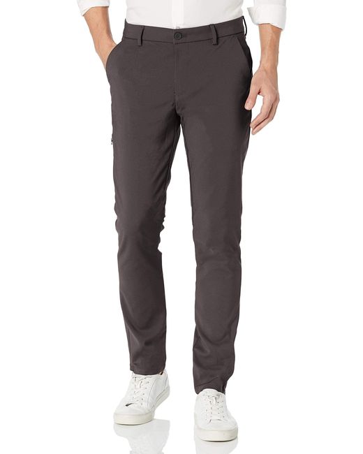 Calvin Klein Gray Move 365 Stretch Skinny Fit Wrinkle Resistant Tech Woven Pant for men