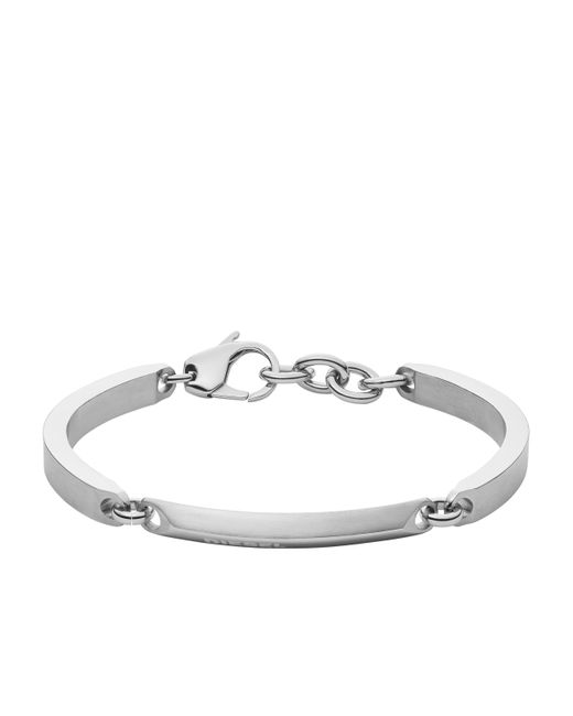DIESEL White Silver Stainless Steel Bracelet for men